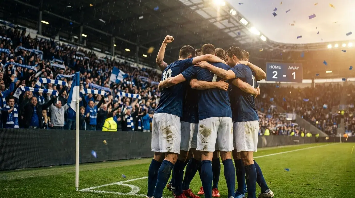 Slovenskí futbaloví reprezentanti oslavujú gól na domácom štadióne Tehelné pole v Bratislave